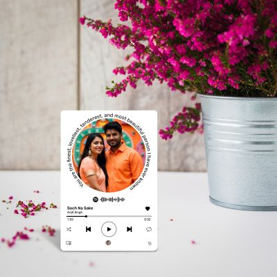 Personalized Spotify Photo Frame with Steel Removable Stand Gift For Birthday, Anniversary, Valentine's Day Customized Music Photo Frame With Scannable Code